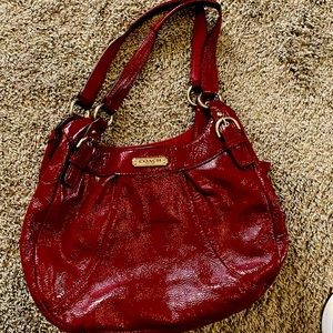 Coach Glossy Red Leather Handbag (gently used)